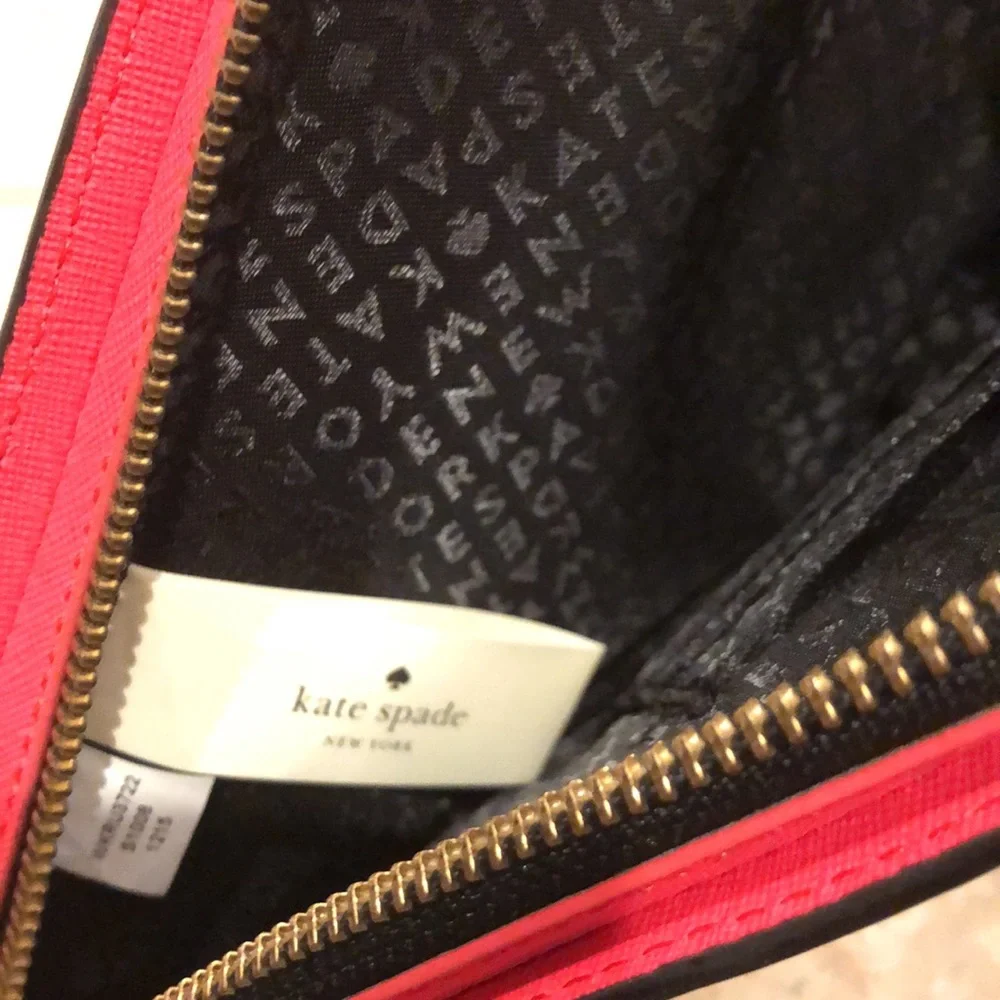 New Kate Spade make a splash watermelon novelty leather saffiano clutch handbag
